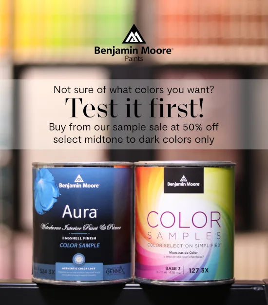 Benjamin Moore Sample paint cans for promo offer